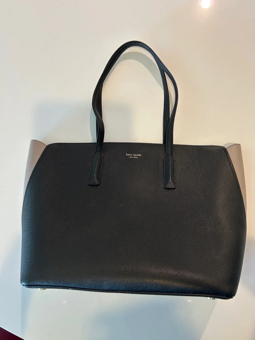 Kate Spade Black & Cream Two-Tone Structured Shoulder Bag